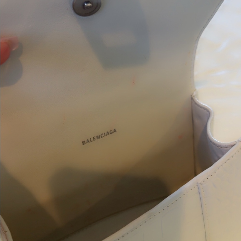 Balenciaga Mini Top Handle Bag in Off-White Croc Embossed Leather - Picture 7 of 10